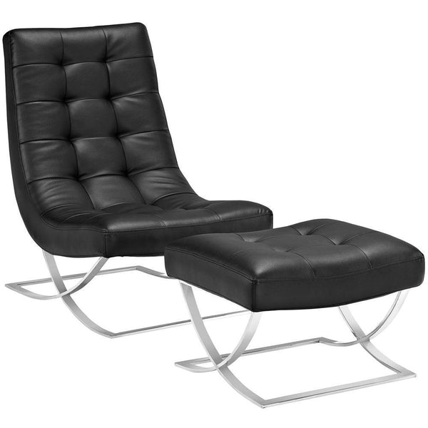 Modway Slope Living Room Set Set of 2 - Black | Chairs & Recliners | Modishstore-2
