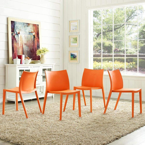 Modway Gallant Dining Side Chair Set of 4 - Orange | Dining Chairs | Modishstore