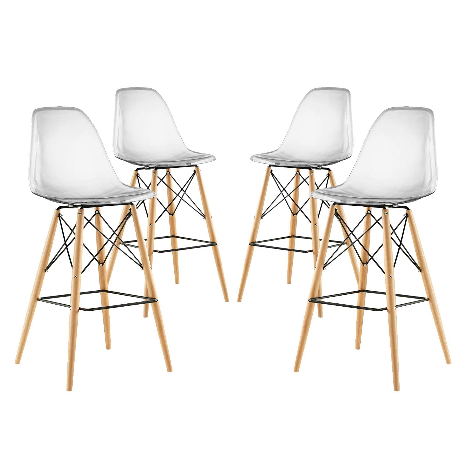 Modway Pyramid Dining Side Bar Stool - Set of 4 | Bar Stools | Modishstore-17