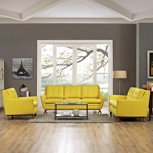 Modway Beguile Living Room Set Upholstered Fabric - Set of 3 | Sofas | Modishstore-3