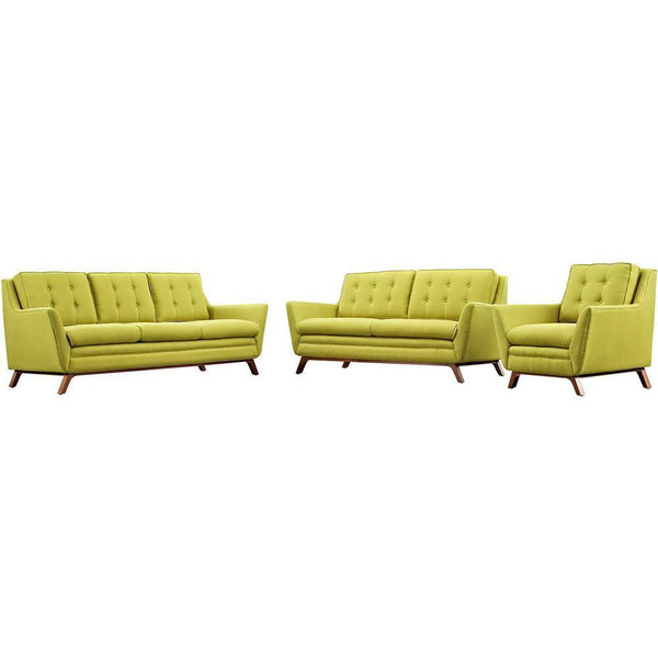 Modway Beguile Living Room Set Upholstered Fabric - Set of 3 | Sofas | Modishstore-23