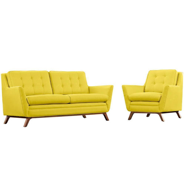 Modway Beguile Living Room Set Upholstered Fabric - Set of 2 - EEI-2432 | Sofas | Modishstore-21