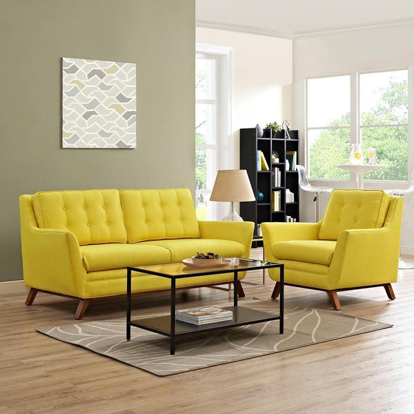 Modway Beguile Living Room Set Upholstered Fabric - Set of 2 - EEI-2432 | Sofas | Modishstore-26