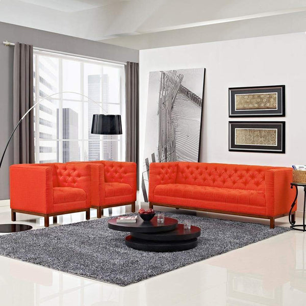 Modway Panache Living Room Set Upholstered Fabric - Set of 3 | Sofas | Modishstore-47