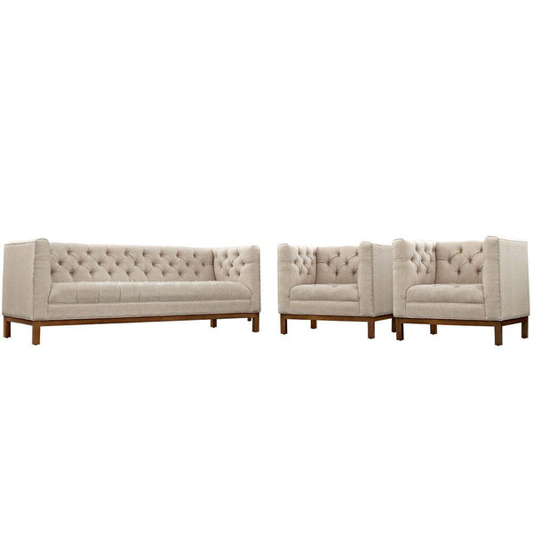 Modway Panache Living Room Set Upholstered Fabric - Set of 3 | Sofas | Modishstore-5