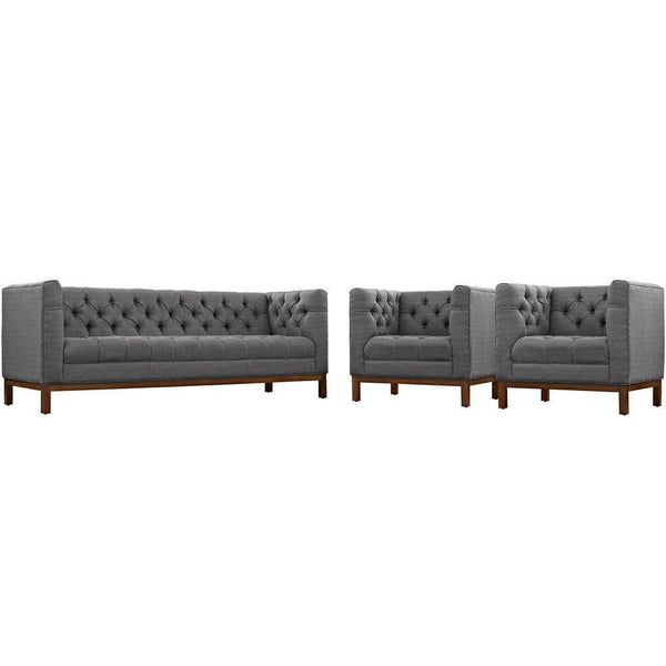 Modway Panache Living Room Set Upholstered Fabric - Set of 3 | Sofas | Modishstore-7