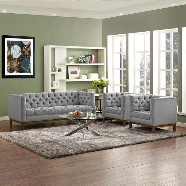Modway Panache Living Room Set Upholstered Fabric - Set of 3 | Sofas | Modishstore-43