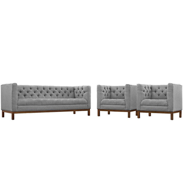 Modway Panache Living Room Set Upholstered Fabric - Set of 3 | Sofas | Modishstore-9