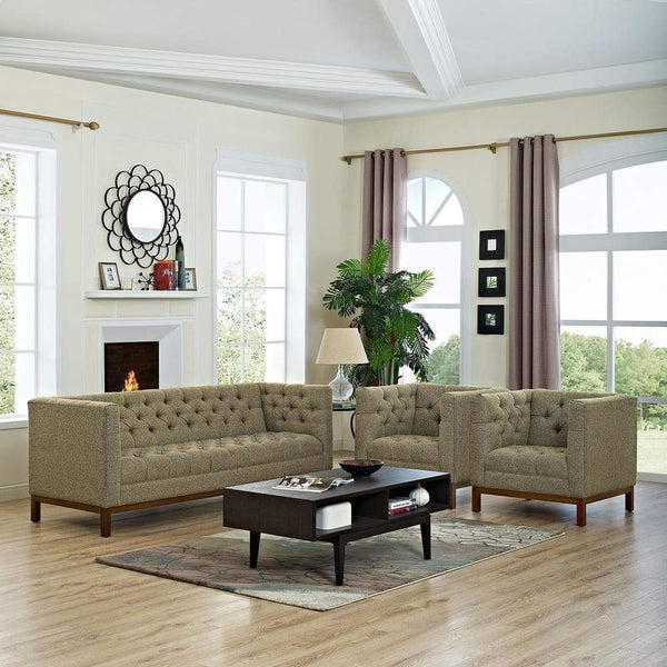 Modway Panache Living Room Set Upholstered Fabric - Set of 3 | Sofas | Modishstore-46