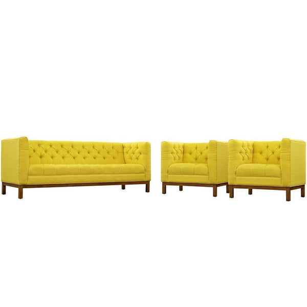 Modway Panache Living Room Set Upholstered Fabric - Set of 3 | Sofas | Modishstore-12