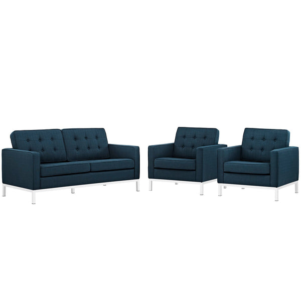 Modway Loft Living Room Set Upholstered Fabric - Set of 3 - EEI-2438 | Sofas | Modishstore-7