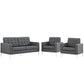 Modway Loft Living Room Set Upholstered Fabric - Set of 3 - EEI-2438 | Sofas | Modishstore-5