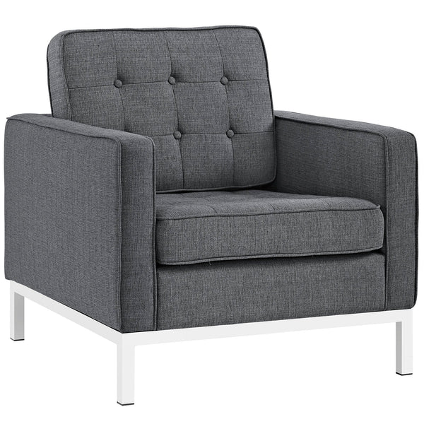 Modway Loft Living Room Set Upholstered Fabric - Set of 3 - EEI-2438 | Sofas | Modishstore-11