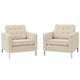 Modway Loft Armchairs Upholstered Fabric - Set of 2 | Armchairs | Modishstore-22