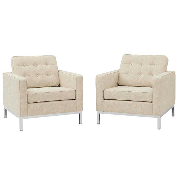 Modway Loft Armchairs Upholstered Fabric - Set of 2 | Armchairs | Modishstore-22