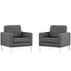 Modway Loft Armchairs Upholstered Fabric - Set of 2 | Armchairs | Modishstore-9
