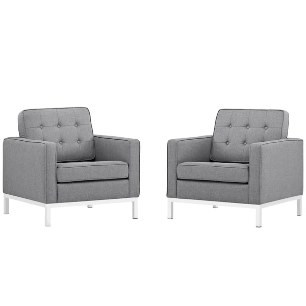 Modway Loft Armchairs Upholstered Fabric - Set of 2 | Armchairs | Modishstore-11