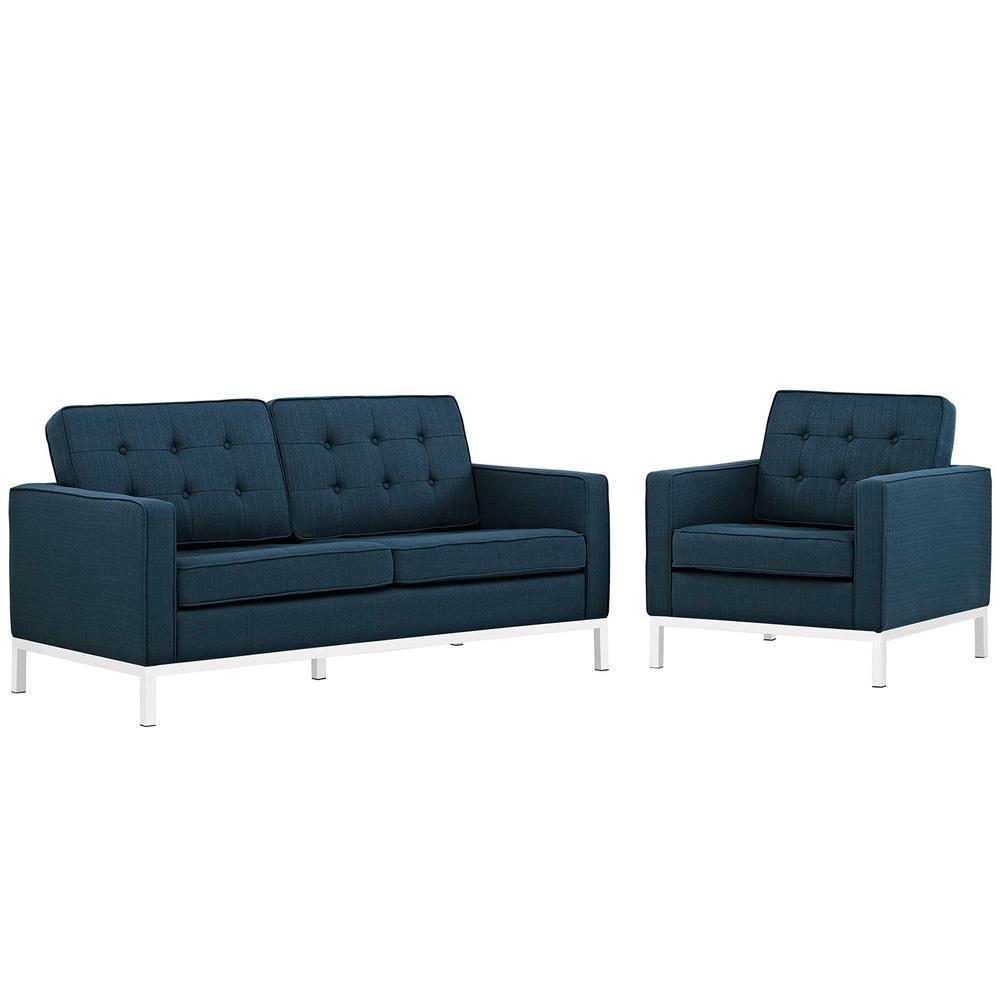 Modway Loft Living Room Set Upholstered Fabric - Set of 2 - EEI-2442 | Sofas | Modishstore-2