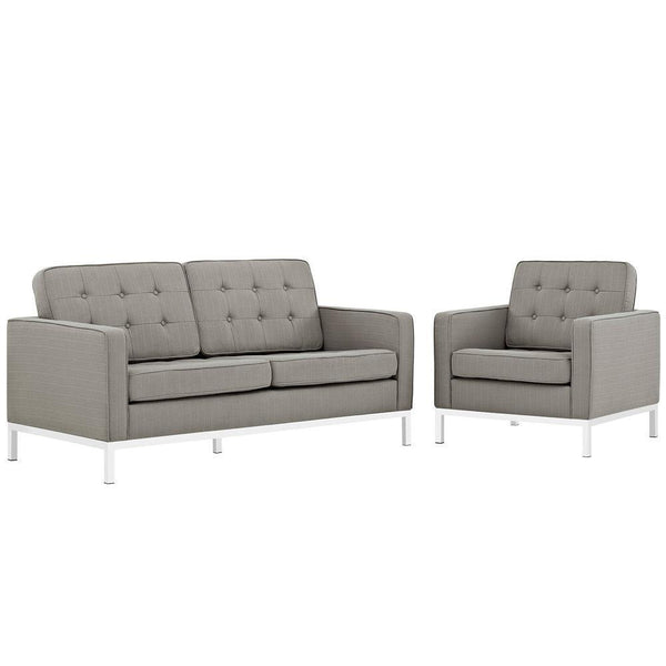 Modway Loft Living Room Set Upholstered Fabric - Set of 2 - EEI-2442 | Sofas | Modishstore-6