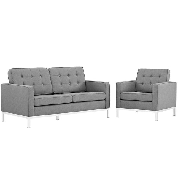 Modway Loft Living Room Set Upholstered Fabric - Set of 2 - EEI-2442 | Sofas | Modishstore-8