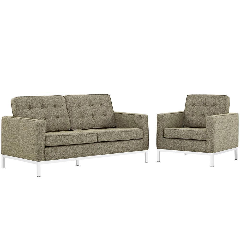 Modway Loft Living Room Set Upholstered Fabric - Set of 2 - EEI-2442 | Sofas | Modishstore-10