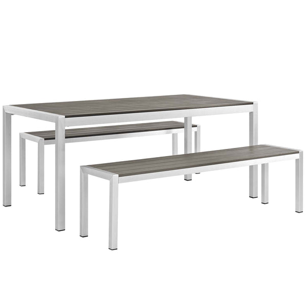 Modway Shore 3 Piece Outdoor Patio Aluminum Dining Set | Outdoor Dining Set | Modishstore-2