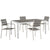 Modway EEI-2481 Shore 5 Piece Outdoor Patio Aluminum Dining Set - Silver Gray | Dining Sets | Modishstore-2