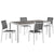 Modway EEI-2482 Shore 5 Piece Outdoor Patio Aluminum Dining Set - Silver Black | Dining Sets | Modishstore-2