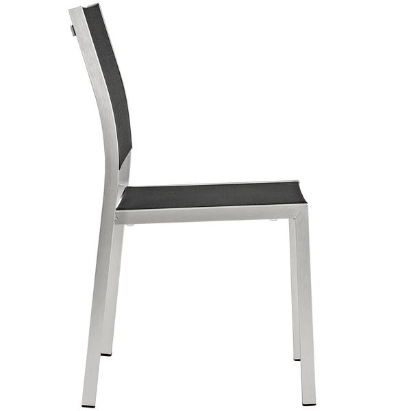Modway EEI-2482 Shore 5 Piece Outdoor Patio Aluminum Dining Set - Silver Black | Dining Sets | Modishstore-5