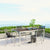Modway EEI-2482 Shore 5 Piece Outdoor Patio Aluminum Dining Set - Silver Black | Dining Sets | Modishstore