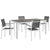Modway EEI-2483 Shore 5 Piece Outdoor Patio Aluminum Dining Set - Silver Black | Dining Sets | Modishstore-2