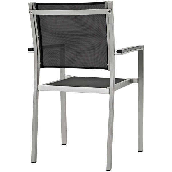 Modway EEI-2483 Shore 5 Piece Outdoor Patio Aluminum Dining Set - Silver Black | Dining Sets | Modishstore-7