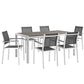 Modway EEI-2486 Shore 7 Piece Outdoor Patio Aluminum Dining Set - Silver Black | Dining Sets | Modishstore-2