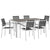 Modway EEI-2486 Shore 7 Piece Outdoor Patio Aluminum Dining Set - Silver Black | Dining Sets | Modishstore-2