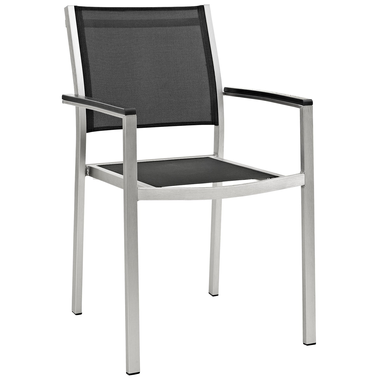 Modway EEI-2486 Shore 7 Piece Outdoor Patio Aluminum Dining Set - Silver Black | Dining Sets | Modishstore-5