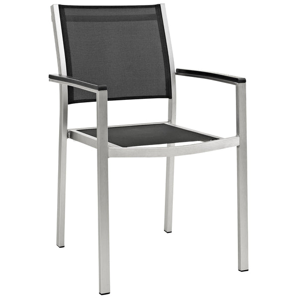 Modway EEI-2486 Shore 7 Piece Outdoor Patio Aluminum Dining Set - Silver Black | Dining Sets | Modishstore-5