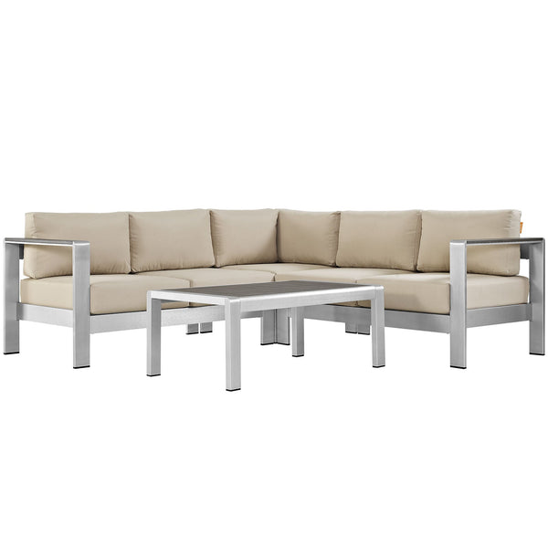 Modway EEI-2559 Shore 4 Piece Outdoor Patio Aluminum Sectional Sofa Set | Outdoor Sofas, Loveseats & Sectionals | Modishstore-32