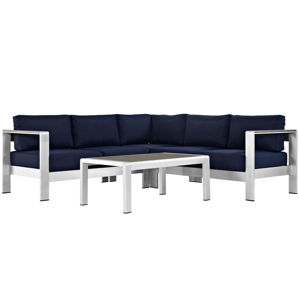 Modway EEI-2559 Shore 4 Piece Outdoor Patio Aluminum Sectional Sofa Set | Outdoor Sofas, Loveseats & Sectionals | Modishstore-30