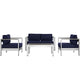 Modway EEI-2567 Shore 4 Piece Outdoor Patio Aluminum Sectional Sofa Set | Outdoor Sofas, Loveseats & Sectionals | Modishstore-18