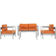 Modway EEI-2567 Shore 4 Piece Outdoor Patio Aluminum Sectional Sofa Set | Outdoor Sofas, Loveseats & Sectionals | Modishstore-17