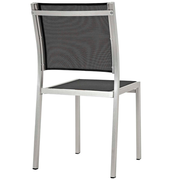 Modway Shore 9 Piece Outdoor Patio Aluminum Dining Set - Silver Black | Dining Sets | Modishstore-6