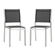 Modway Shore Side Chair Outdoor Patio Aluminum Set of 2 - Silver Black | Outdoor Chairs | Modishstore-8