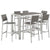 Modway Shore 7 Piece Outdoor Patio Aluminum Dining Set - Silver Gray