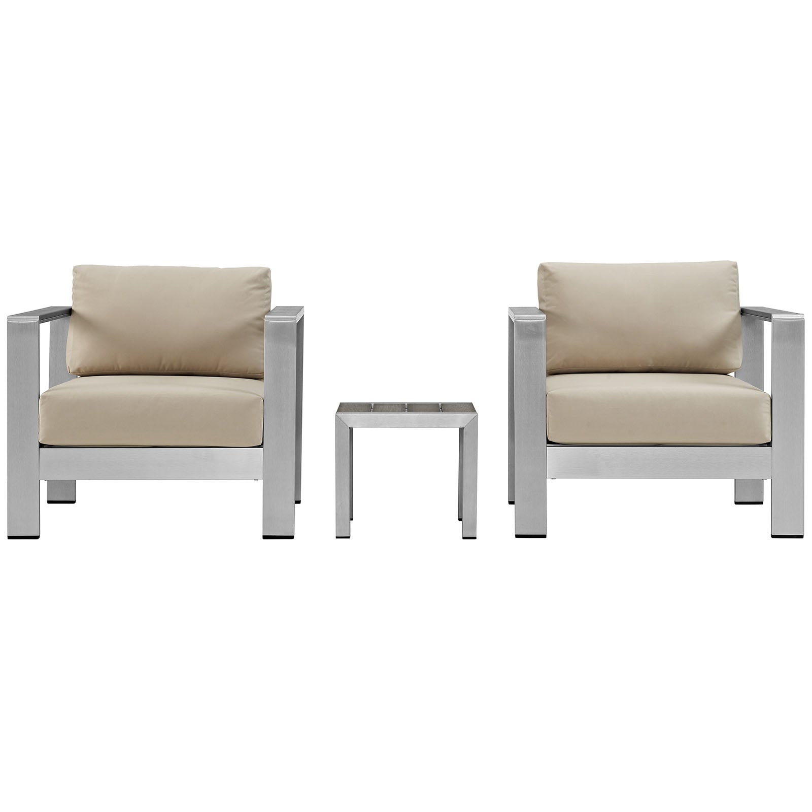 Modway EEI-2599 Shore 3 Piece Outdoor Patio Aluminum Sectional Sofa Set | Outdoor Sofas, Loveseats & Sectionals | Modishstore-28