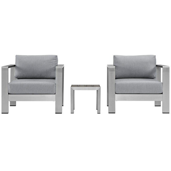 Modway EEI-2599 Shore 3 Piece Outdoor Patio Aluminum Sectional Sofa Set | Outdoor Sofas, Loveseats & Sectionals | Modishstore-27