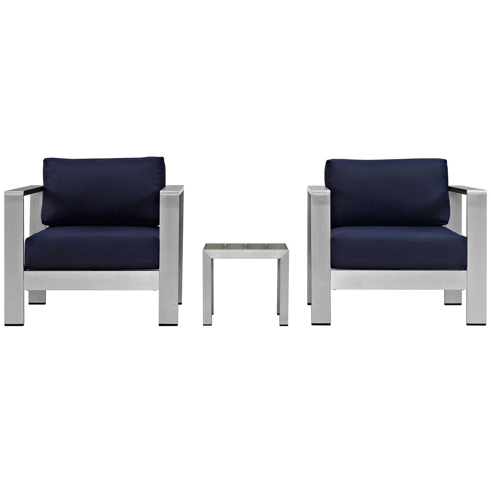Modway EEI-2599 Shore 3 Piece Outdoor Patio Aluminum Sectional Sofa Set | Outdoor Sofas, Loveseats & Sectionals | Modishstore-26