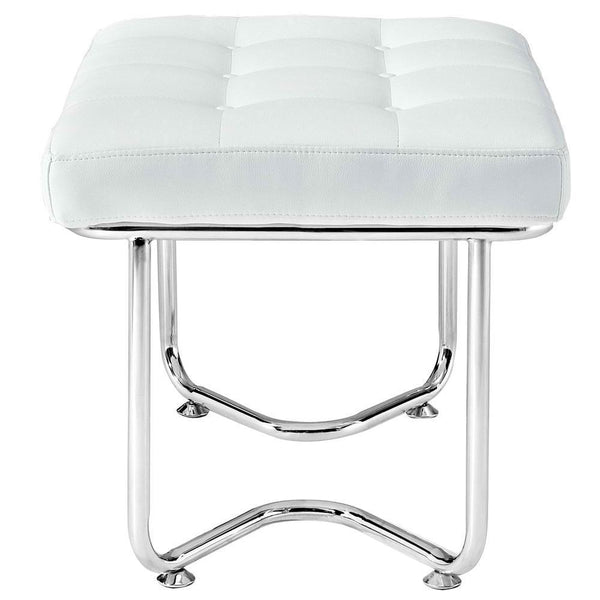 Modway Gibraltar Upholstered Vinyl Lounge Chair - White | Lounge Chairs | Modishstore-5