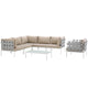Modway Harmony 7 Piece Outdoor Patio Aluminum Sectional Sofa Set | Outdoor Sofas, Loveseats & Sectionals | Modishstore-24