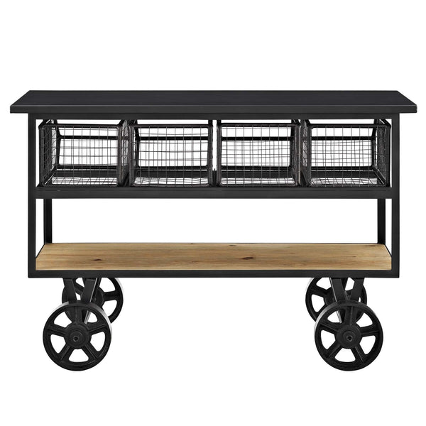 Modway Fairground Serving Stand - Brown | Bar Carts | Modishstore-3