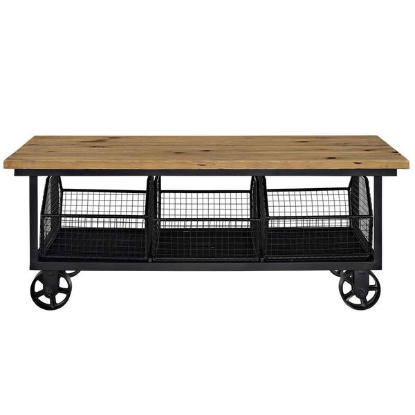 Modway Fairground Coffee Table - Brown | Coffee Tables | Modishstore-2